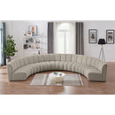 Meridian Infinity Brown Boucle Fabric 7 pc Modular Sectional IMAGE 2