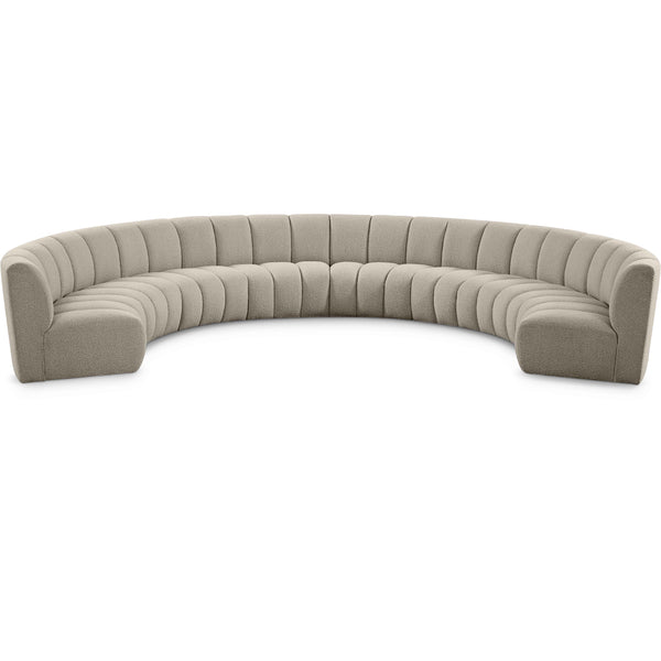 Meridian Infinity Brown Boucle Fabric 8 pc Modular Sectional IMAGE 1