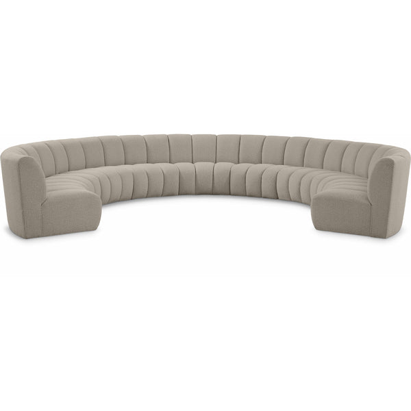 Meridian Infinity Brown Boucle Fabric 9 pc Modular Sectional IMAGE 1