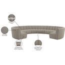 Meridian Infinity Brown Boucle Fabric 10 pc Modular Sectional IMAGE 12