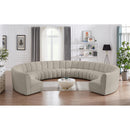 Meridian Infinity Brown Boucle Fabric 10 pc Modular Sectional IMAGE 2