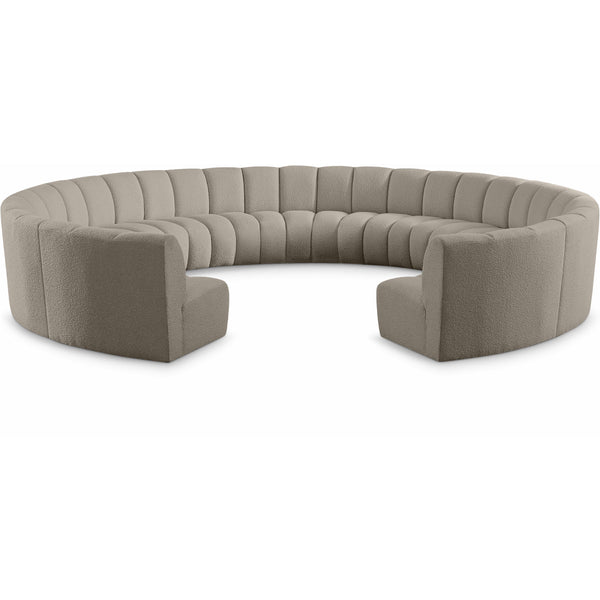 Meridian Infinity Brown Boucle Fabric 11 pc Modular Sectional IMAGE 1