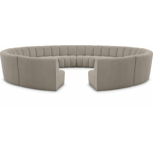 Meridian Infinity Brown Boucle Fabric 12 pc Modular Sectional IMAGE 1