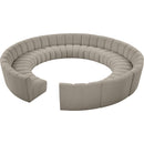 Meridian Infinity Brown Boucle Fabric 12 pc Modular Sectional IMAGE 3