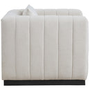 Meridian Lucia Beige Linen Textured Fabric Chair IMAGE 5