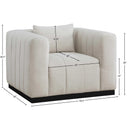 Meridian Lucia Beige Linen Textured Fabric Chair IMAGE 8