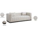 Meridian Lucia Beige Linen Textured Fabric Sofa IMAGE 9