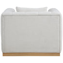 Meridian Lucia Cream Linen Textured Fabric Chair IMAGE 3