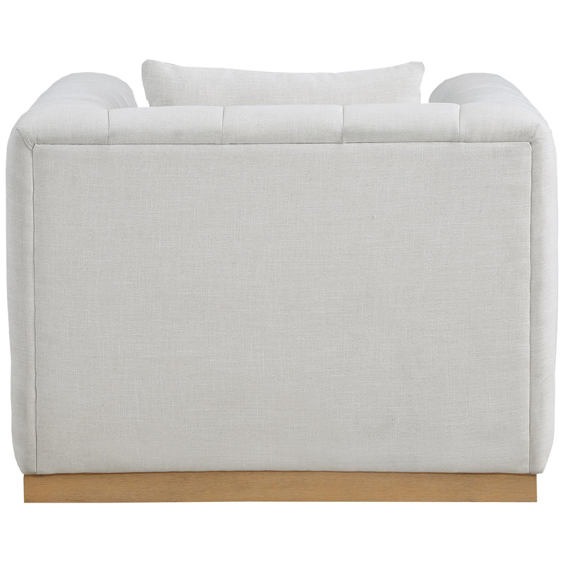 Meridian Lucia Cream Linen Textured Fabric Chair IMAGE 3