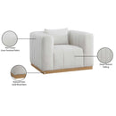 Meridian Lucia Cream Linen Textured Fabric Chair IMAGE 9