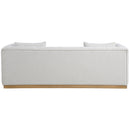Meridian Lucia Cream Linen Textured Fabric Sofa IMAGE 3