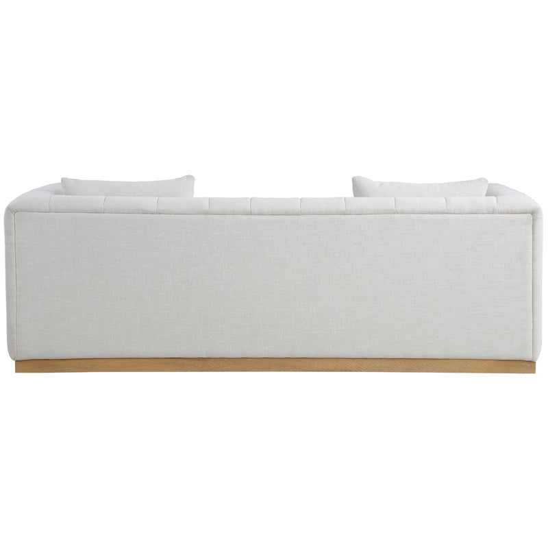 Meridian Lucia Cream Linen Textured Fabric Sofa IMAGE 3