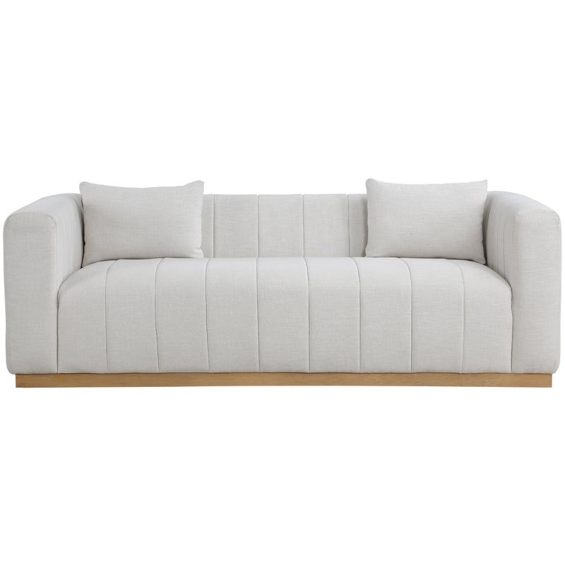 Meridian Lucia Cream Linen Textured Fabric Sofa IMAGE 4