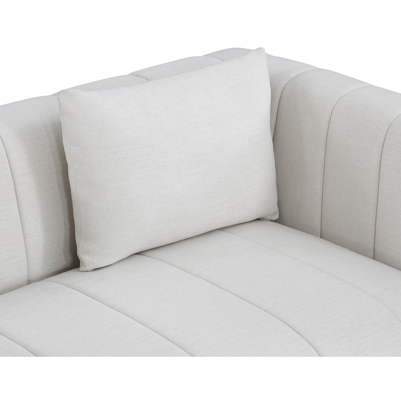 Meridian Lucia Cream Linen Textured Fabric Sofa IMAGE 6