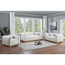 Meridian Lucia Cream Linen Textured Fabric Sofa IMAGE 7