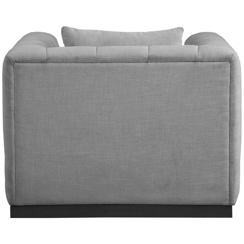 Meridian Lucia Grey Linen Textured Fabric Chair IMAGE 3