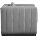 Meridian Lucia Grey Linen Textured Fabric Chair IMAGE 5