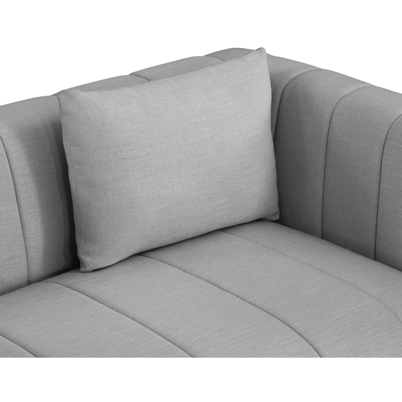 Meridian Lucia Grey Linen Textured Fabric Chair IMAGE 6