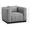 Meridian Lucia Grey Linen Textured Fabric Chair IMAGE 8