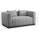 Meridian Lucia Grey Linen Textured Fabric Loveseat IMAGE 8