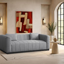 Meridian Lucia Grey Linen Textured Fabric Sofa IMAGE 2