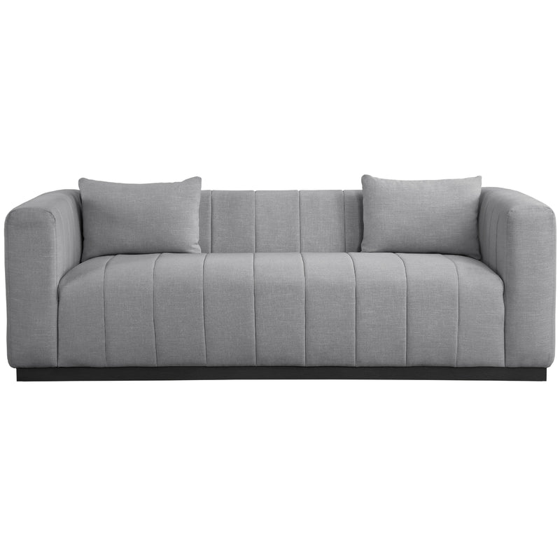 Meridian Lucia Grey Linen Textured Fabric Sofa IMAGE 4