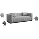 Meridian Lucia Grey Linen Textured Fabric Sofa IMAGE 9