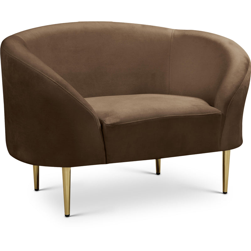 Meridian Ritz Brown Velvet Chair IMAGE 1