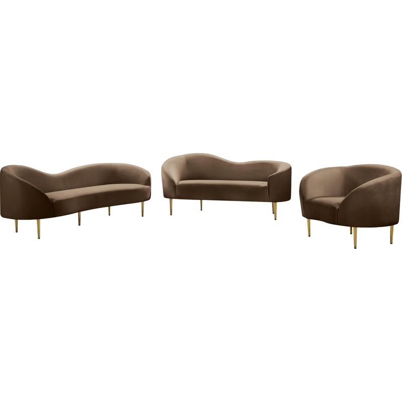 Meridian Ritz Brown Velvet Chair IMAGE 6