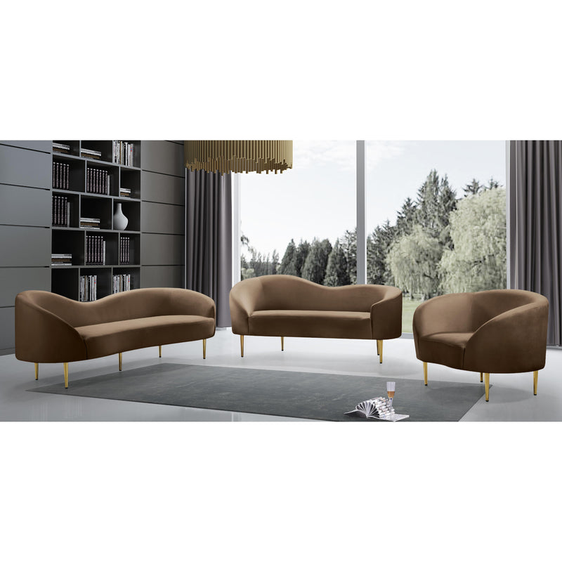 Meridian Ritz Brown Velvet Chair IMAGE 7
