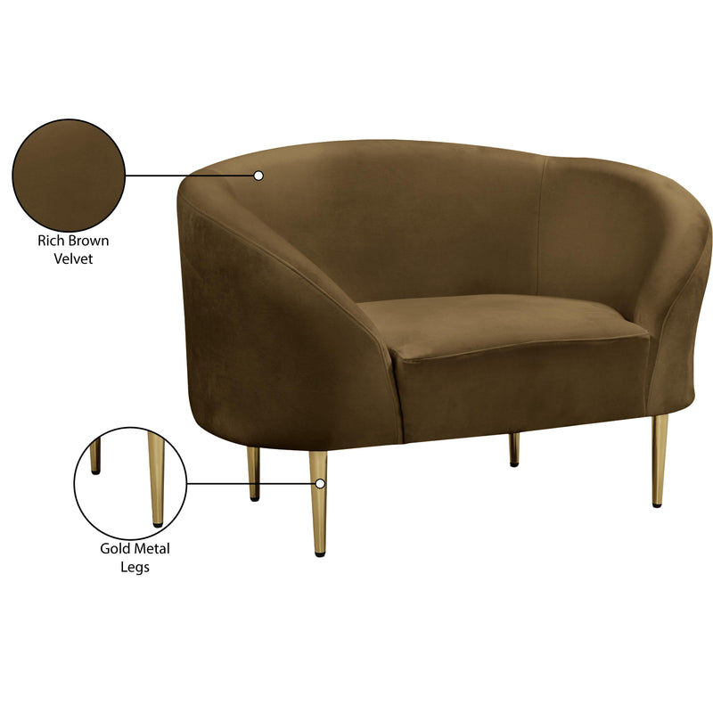 Meridian Ritz Brown Velvet Chair IMAGE 9