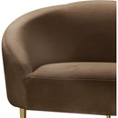 Meridian Ritz Brown Velvet Loveseat IMAGE 4