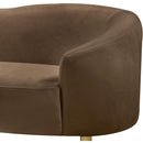 Meridian Ritz Brown Velvet Loveseat IMAGE 5
