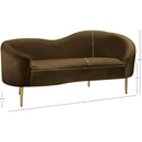Meridian Ritz Brown Velvet Loveseat IMAGE 8