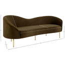 Meridian Ritz Brown Velvet Sofa IMAGE 15