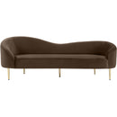 Meridian Ritz Brown Velvet Sofa IMAGE 3