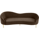 Meridian Ritz Brown Velvet Sofa IMAGE 4