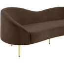 Meridian Ritz Brown Velvet Sofa IMAGE 9