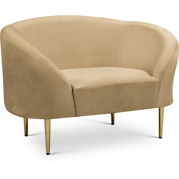 Meridian Ritz Camel Velvet Chair IMAGE 1
