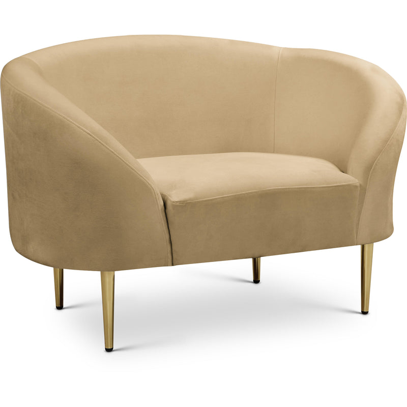 Meridian Ritz Camel Velvet Chair IMAGE 1
