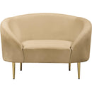 Meridian Ritz Camel Velvet Chair IMAGE 3