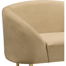 Meridian Ritz Camel Velvet Chair IMAGE 4