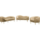 Meridian Ritz Camel Velvet Chair IMAGE 6