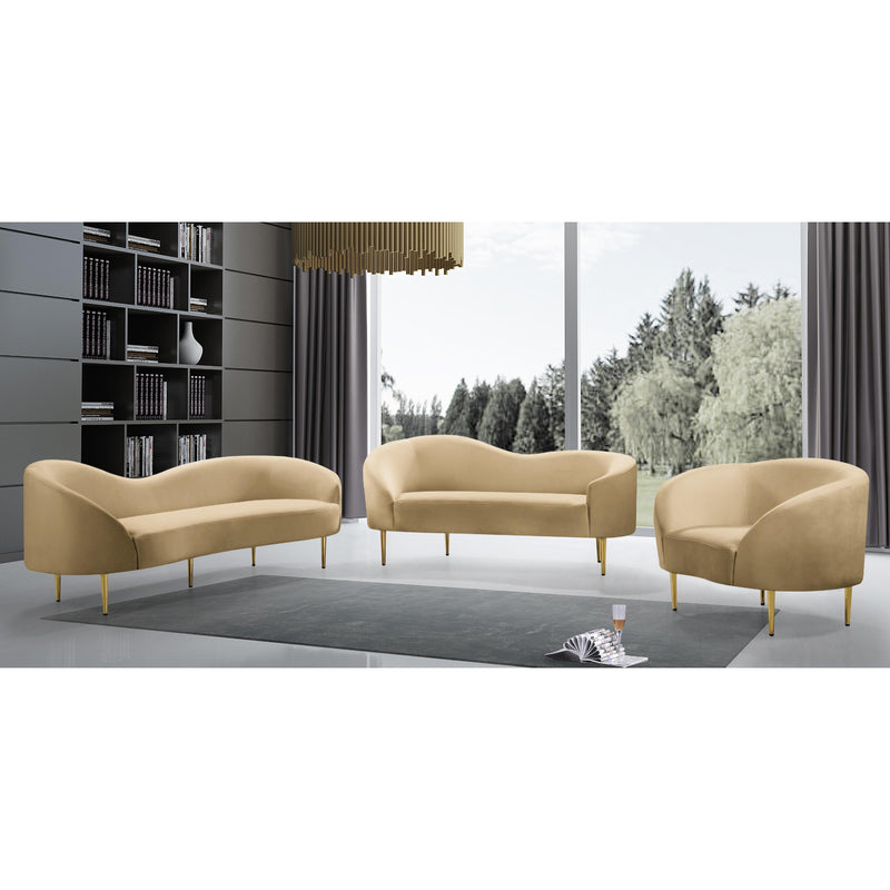 Meridian Ritz Camel Velvet Chair IMAGE 7