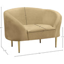 Meridian Ritz Camel Velvet Chair IMAGE 8