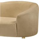 Meridian Ritz Camel Velvet Loveseat IMAGE 5