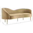 Meridian Ritz Camel Velvet Sofa IMAGE 13