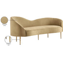 Meridian Ritz Camel Velvet Sofa IMAGE 14