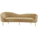 Meridian Ritz Camel Velvet Sofa IMAGE 3