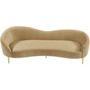 Meridian Ritz Camel Velvet Sofa IMAGE 4